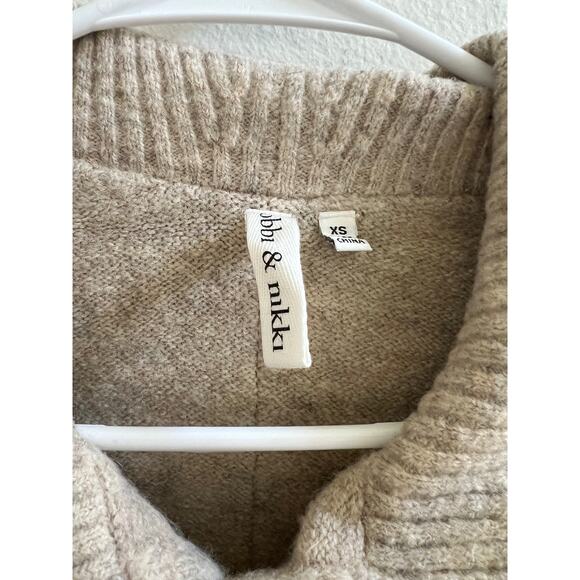 Robbi & Nikki Wool Blend Tan Cropped Toggle Sweater Jacket Balloon Sleeves XS - Picture 11 of 11